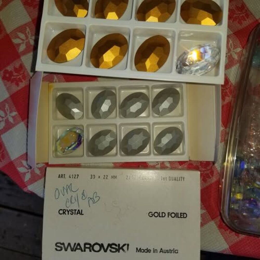 NIB 40x32mm AB & Chrystal Ovals #4127 Swarovski 16pc